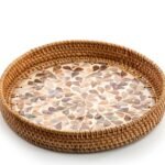 Mother Of Pearl Rattan Tray – M00155