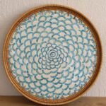 Mother Of Pearl Rattan Tray – M00074