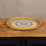 Mother Of Pearl Rattan Tray – M00075