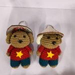 Crochet Stuffed Animal Dogs Couple Set,Keychain. 2 piece.